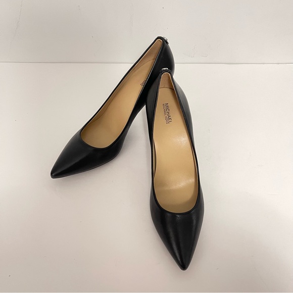 MICHAEL KORS Dorothy Black Leather Pumps Pointed Toe High Heels US Size 10 - Picture 2 of 7